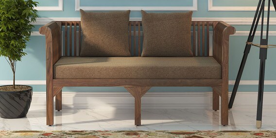 Buy Turner Solid Wood 2 Seater Sofa In Natural Finish By