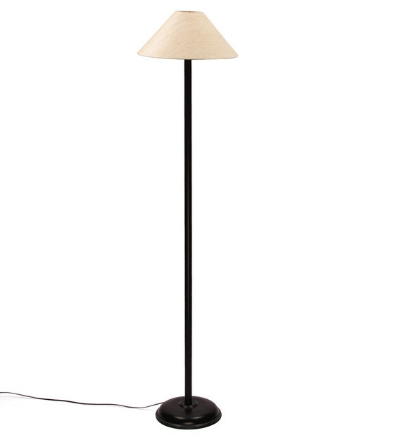 Buy Beige Natural Fiber Shade Floor Lamp with Metal Base by The Light ...