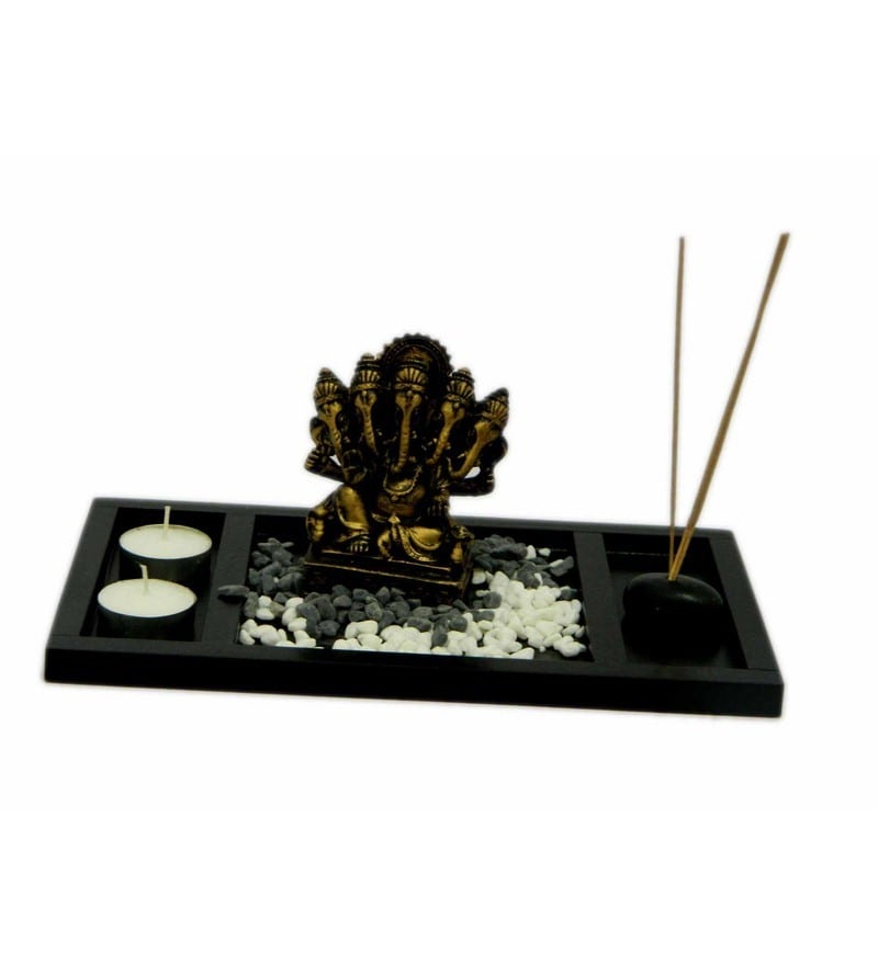 Buy Tu Casa Multicolor Ganesha Candle Holder Tray With Incense