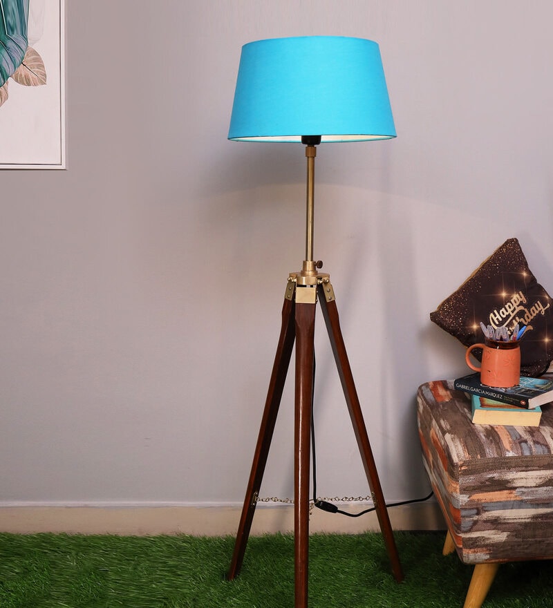 turquoise floor lamp