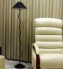 Pascal Black Fabric Shade Club Floor Lamp With Metal Base