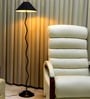 Pascal Black Fabric Shade Club Floor Lamp With Metal Base