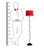 Patrice Red Fabric Shade Club Floor Lamp With Metal Base