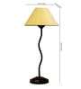 Beige Fabric Shade Table Lamp with Black Base