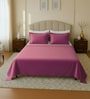 Tuberose Pink Soild 144 TC 100 % Cotton King Size Bedsheet With 2 Pillow Covers