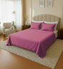 Tuberose Pink Soild 144 TC 100 % Cotton King Size Bedsheet With 2 Pillow Covers