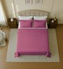 Tuberose Pink Soild 144 TC 100 % Cotton King Size Bedsheet With 2 Pillow Covers