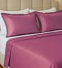 Tuberose Pink Solid 144 TC Cotton Double Size Bedsheet With 2 Pillow Covers