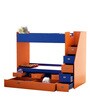 Tuffy Bunk Bed with Drawer Storage in Blue and Orange Finish