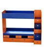 Tuffy Bunk Bed with Drawer Storage in Blue and Orange Finish
