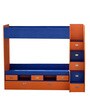 Tuffy Bunk Bed with Drawer Storage in Blue and Orange Finish