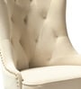 Tufted Boss Velvet Fabric Guest Chair In Beige Colour
