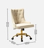 Tufted Boss Velvet Fabric Guest Chair In Beige Colour