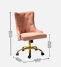 Tufted Boss Velvet Fabric Guest Chair In Pink Colour