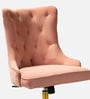 Tufted Boss Velvet Fabric Guest Chair In Pink Colour