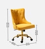Tufted Boss Velvet Fabric Guest Chair In Yellow Colour