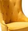 Tufted Boss Velvet Fabric Guest Chair In Yellow Colour
