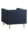 Tufted Fabric Lounge Chair in Blue Colour