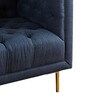 Tufted Fabric Lounge Chair in Blue Colour