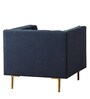 Tufted Fabric Lounge Chair in Blue Colour