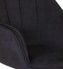 Tufted Velvet Fabric Guest Chair In Black Colour