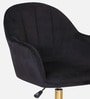 Tufted Velvet Fabric Guest Chair In Black Colour