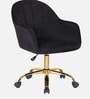 Tufted Velvet Fabric Guest Chair In Black Colour
