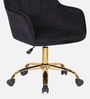 Tufted Velvet Fabric Guest Chair In Black Colour