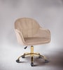 Tufted Velvet Fabric Guest Chair In Brown Colour