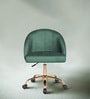 Tufted Velvet Fabric Guest Chair In Green Colour