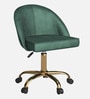 Tufted Velvet Fabric Guest Chair In Green Colour