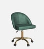 Tufted Velvet Fabric Guest Chair In Green Colour