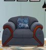 Tulip Fabric 1 Seater Sofa in Grey Colour