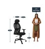 Tulip Breathable Mesh Ergonomic Chair with Headrest in Black Colour