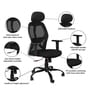 Tulip Breathable Mesh Ergonomic Chair with Headrest in Black Colour