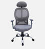 Yuzuki Ergonomic Chair With Adjustable Handle and Neck Support In Grey Colour
