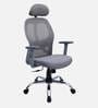 Yuzuki Ergonomic Chair With Adjustable Handle and Neck Support In Grey Colour