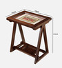 Tulip Solid Wood Portable Table in Walnut Colour