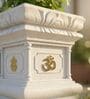 Tulsi Planter 24 inch Marble White German Polymer Square Plant Container