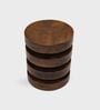Tulum Side Table In Walnut Brown Finish