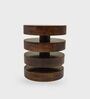 Tulum Side Table In Walnut Brown Finish