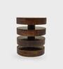 Tulum Side Table In Walnut Brown Finish