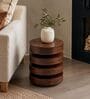 Tulum Side Table In Walnut Brown Finish