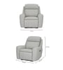 Turin Italian Genuine Leather 1 Seater Recliner Dual Power Recliner With Usb Charging Port In Light Grey Color