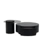 Turin Italian Glass Top Coffee Table Set Of 2 In Black Finish