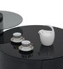 Turin Italian Glass Top Coffee Table Set Of 2 In Black Finish