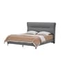 Turin Italian Leatherette Upholstered With Led Light King Sized Bed In Grey Finish