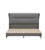 Turin Italian Leatherette Upholstered With Led Light King Sized Bed In Grey Finish