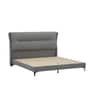 Turin Italian Leatherette Upholstered With Led Light King Sized Bed In Grey Finish
