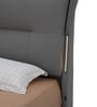 Turin Italian Leatherette Upholstered With Led Light King Sized Bed In Grey Finish